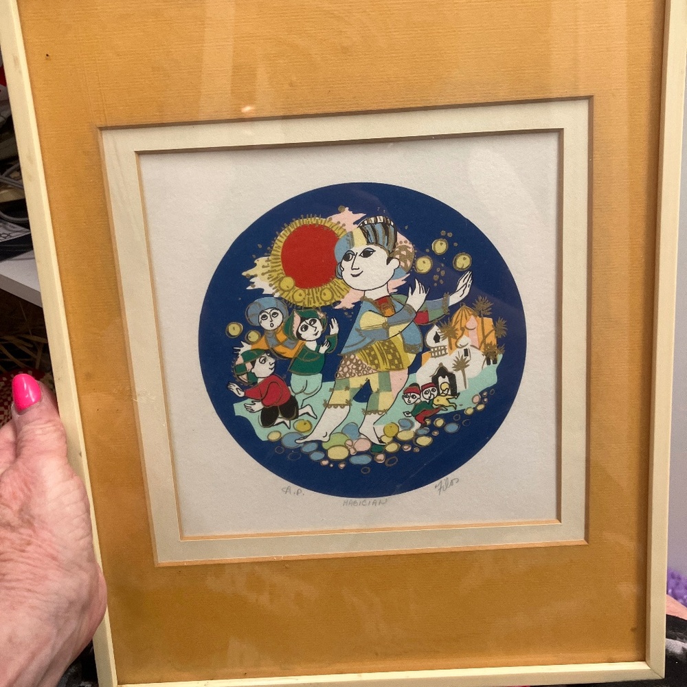Beautiful framed and double matted picture of magician.Selling elsewhere for $5
